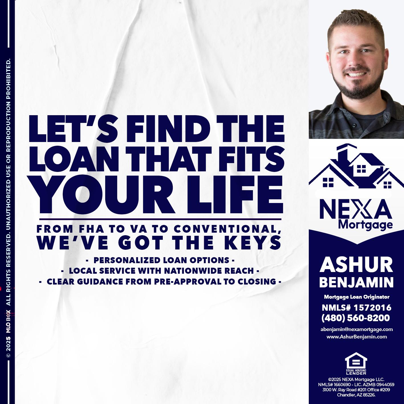 LETS FIND - Ashur Benjamin -Mortgage Loan Originator