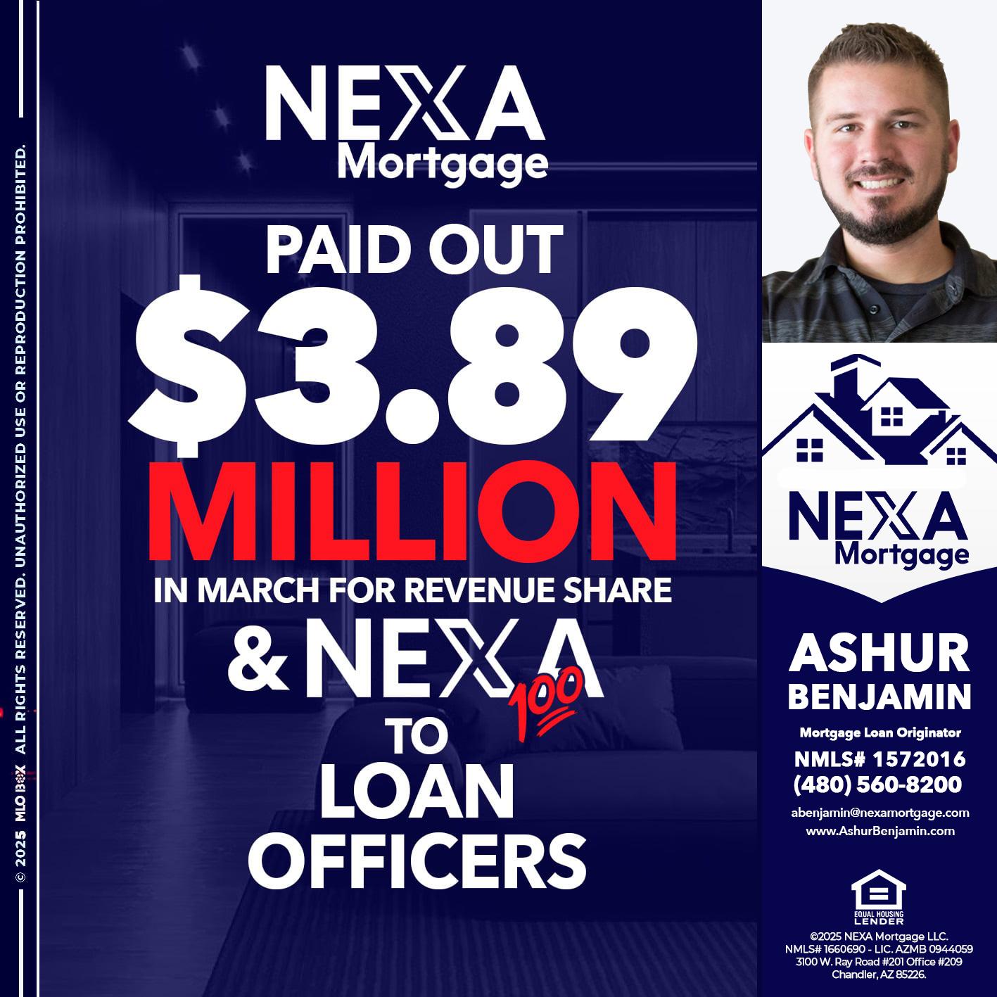 NEXA PAID OUT - Ashur Benjamin -Mortgage Loan Originator