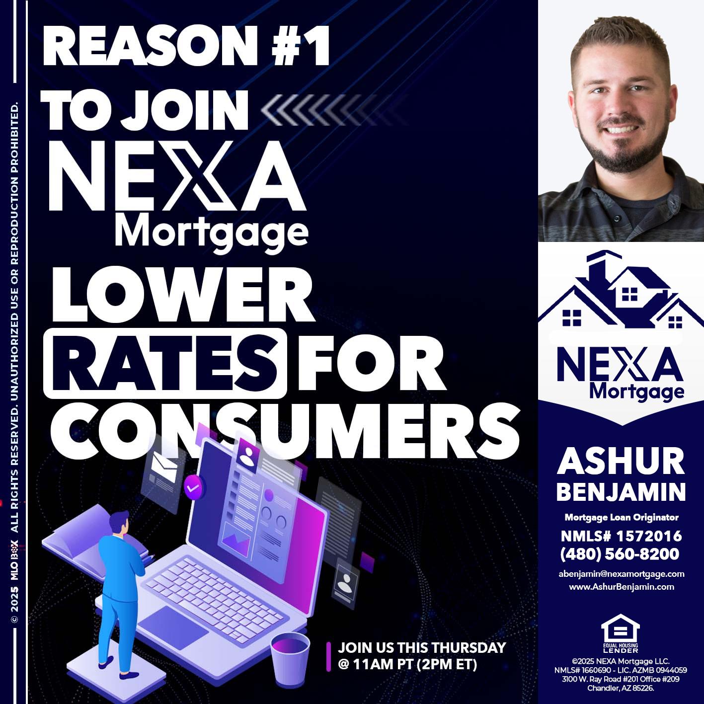 REASON 1 - Ashur Benjamin -Mortgage Loan Originator