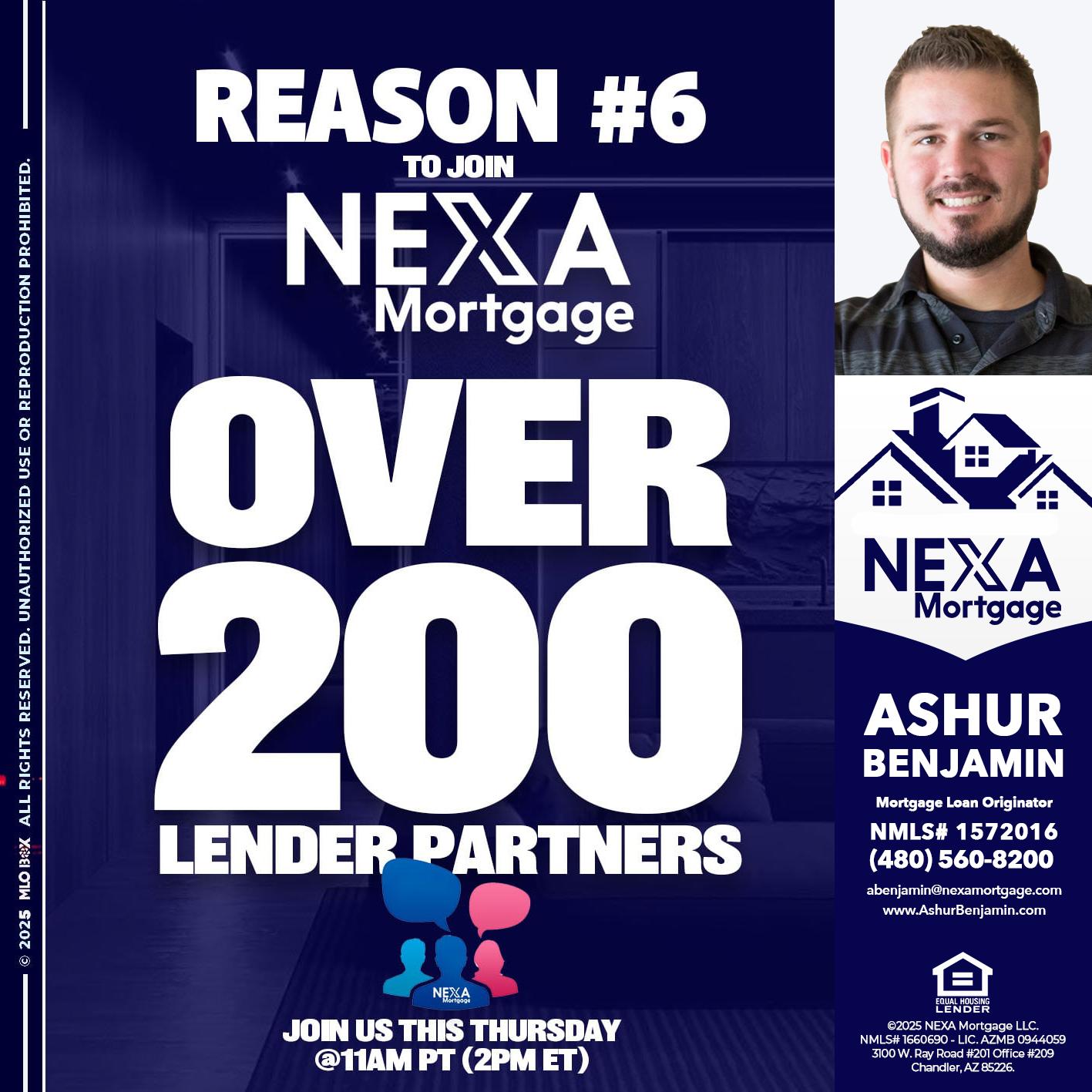REASON 6 - Ashur Benjamin -Mortgage Loan Originator
