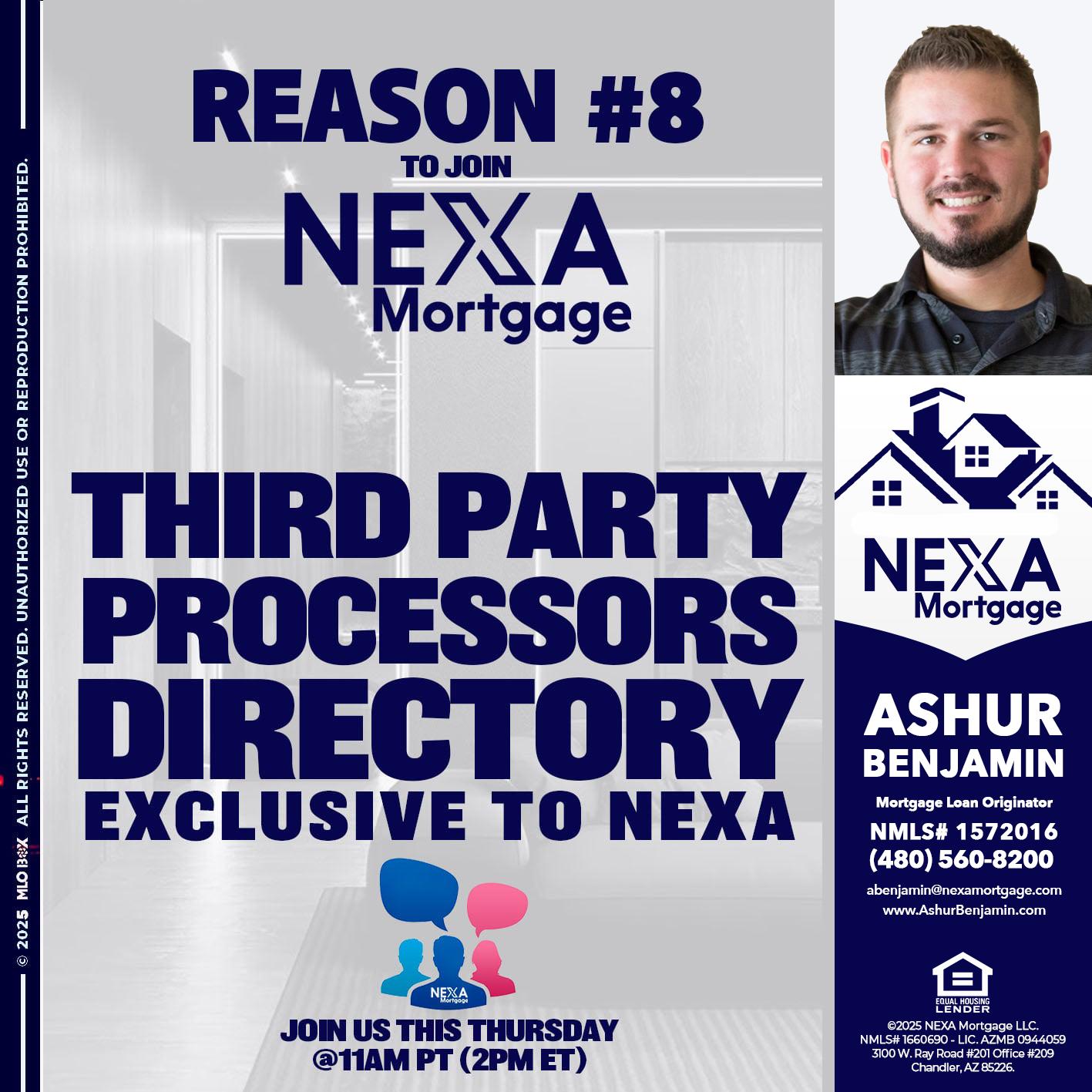 REASON 8 - Ashur Benjamin -Mortgage Loan Originator