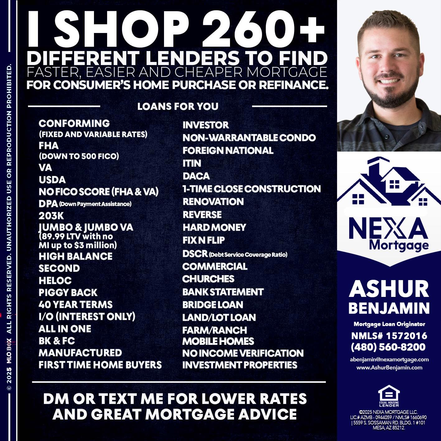 I SHOP +260 - Ashur Benjamin -Mortgage Loan Originator
