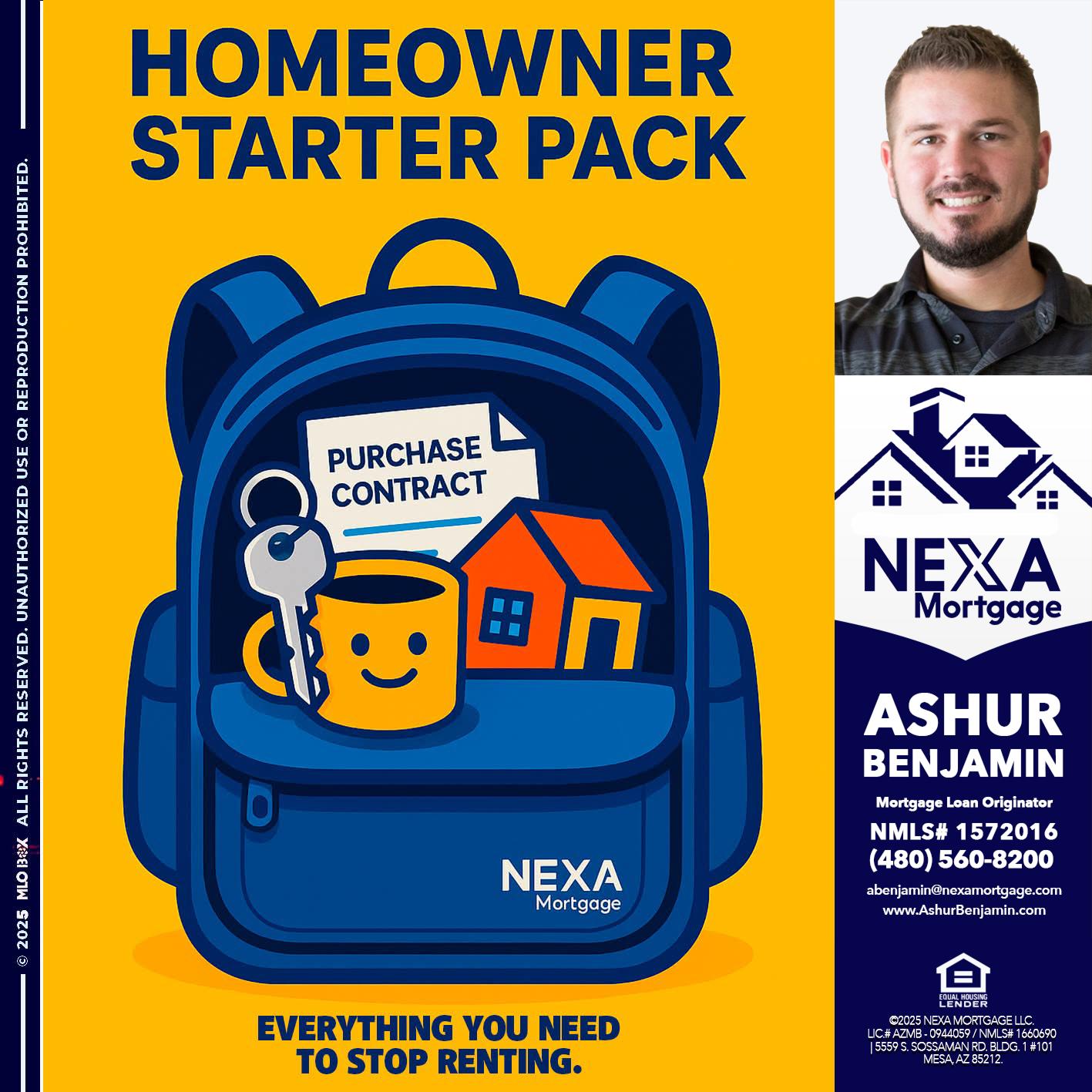 NEED A HOMEOWNER PACK.. - Ashur Benjamin -Mortgage Loan Originator