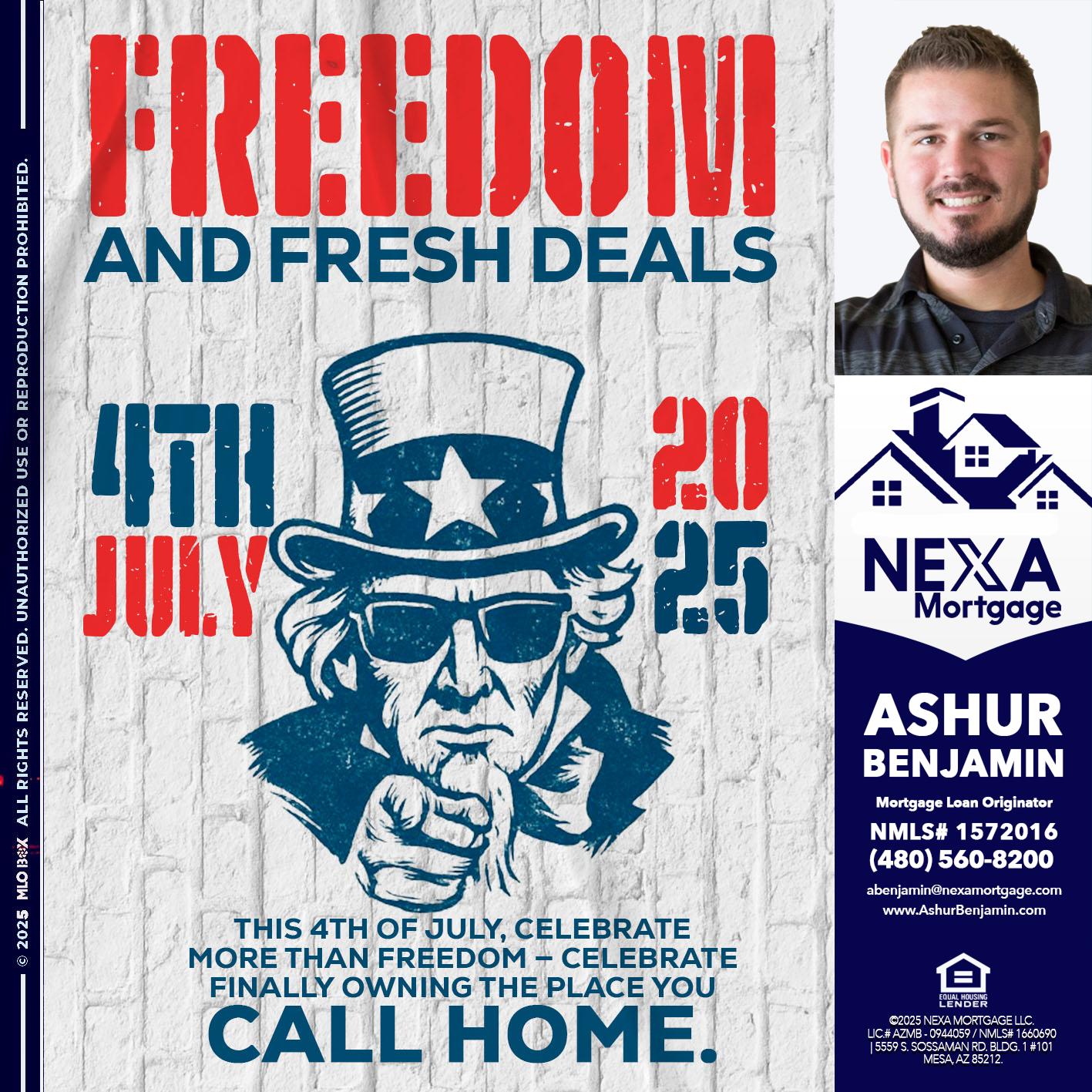 FREEDOM - Ashur Benjamin -Mortgage Loan Originator