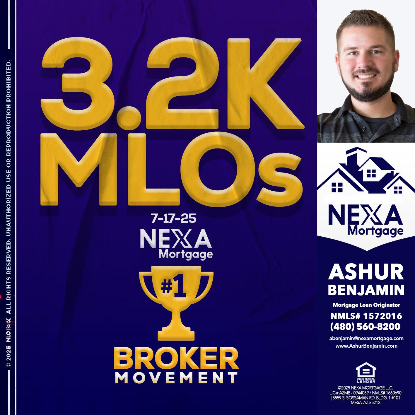 3.2K MLOs - Ashur Benjamin -Mortgage Loan Originator