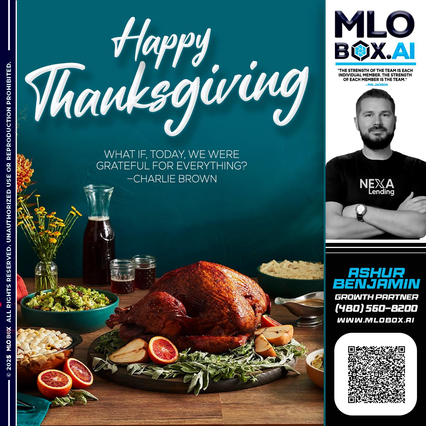 HAPPY THANKSGIVING - Ashur Benjamin -Mortgage Loan Originator