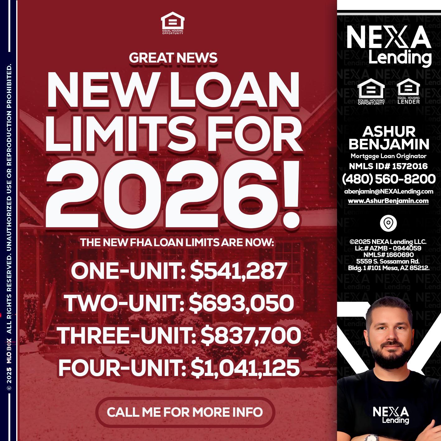 loan limits - Ashur Benjamin -Mortgage Loan Originator