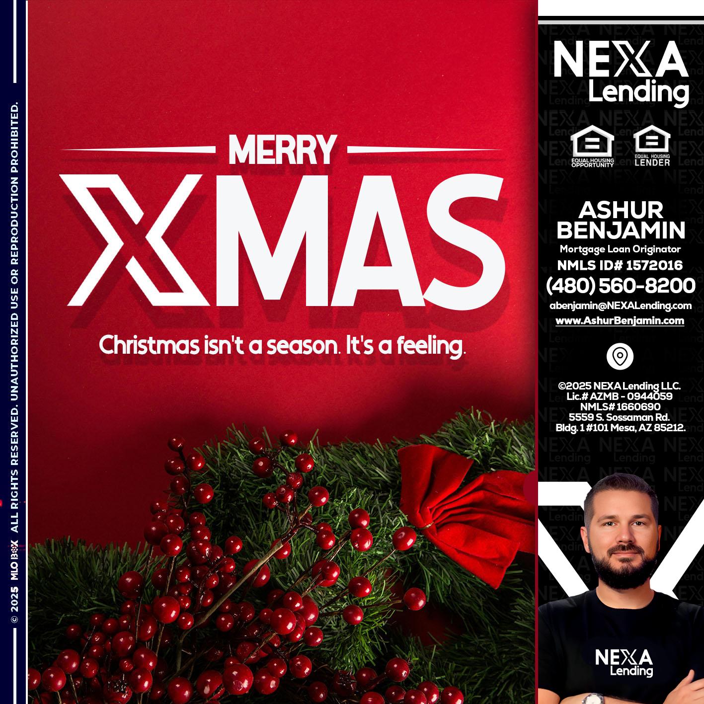 merry xmas - Ashur Benjamin -Mortgage Loan Originator