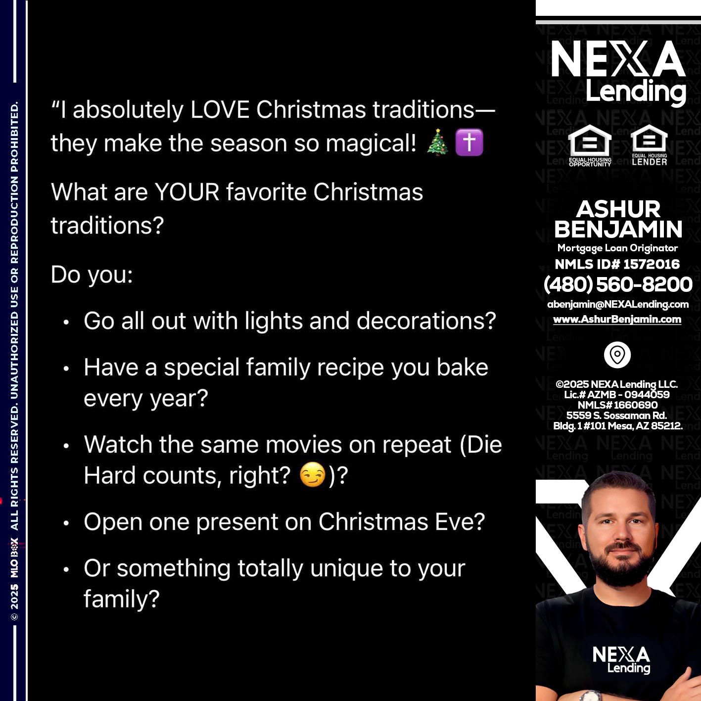 I love christmas - Ashur Benjamin -Mortgage Loan Originator