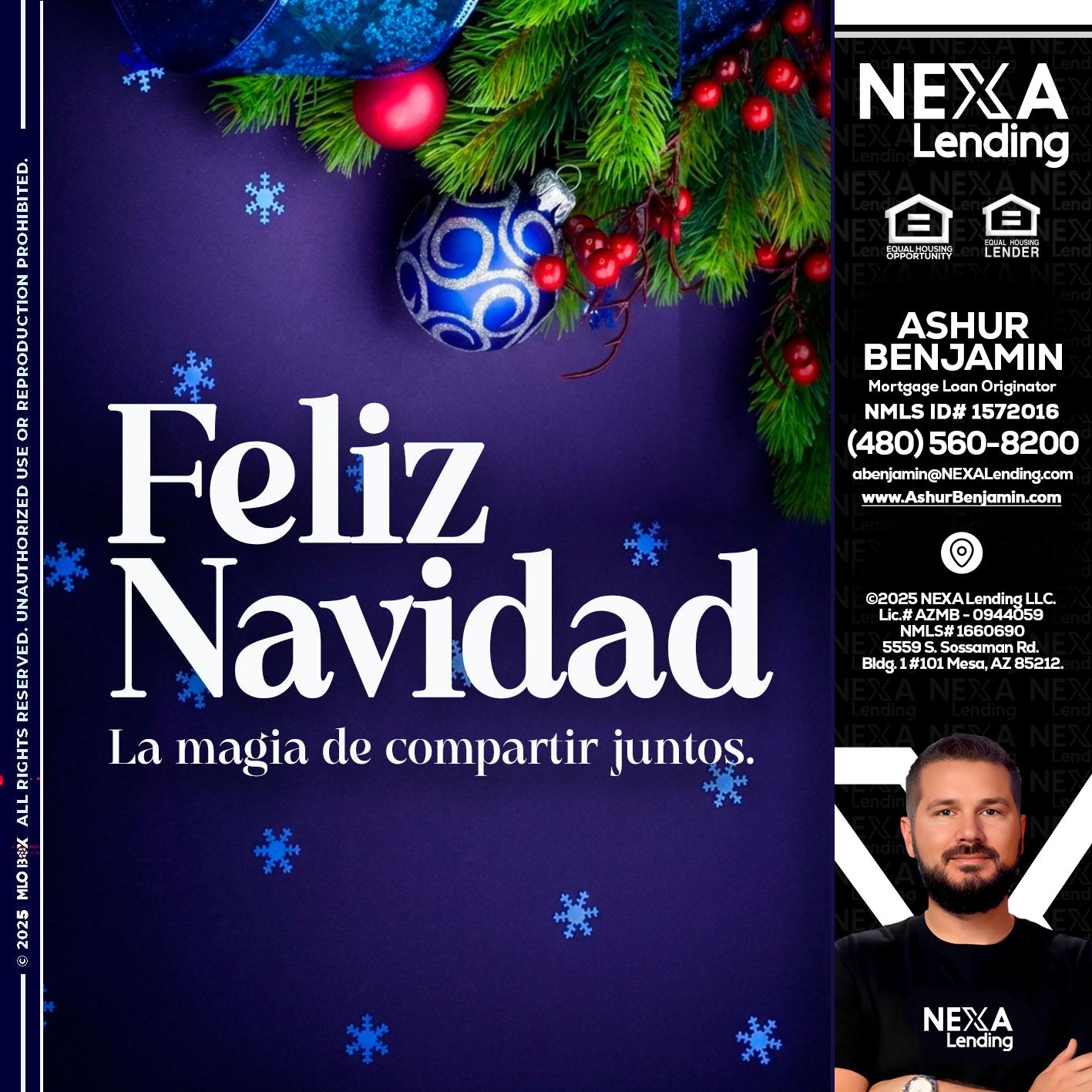 FELIZ NAVIDAD - Ashur Benjamin -Mortgage Loan Originator