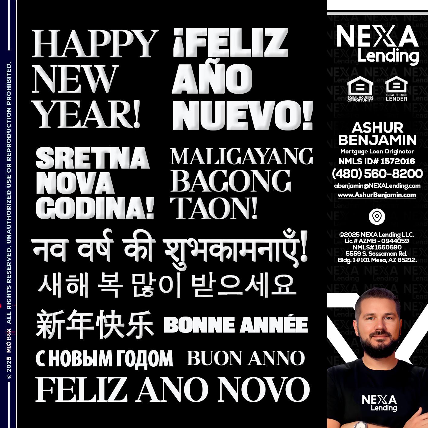 HAPPY NEW YEAR - Ashur Benjamin -Mortgage Loan Originator