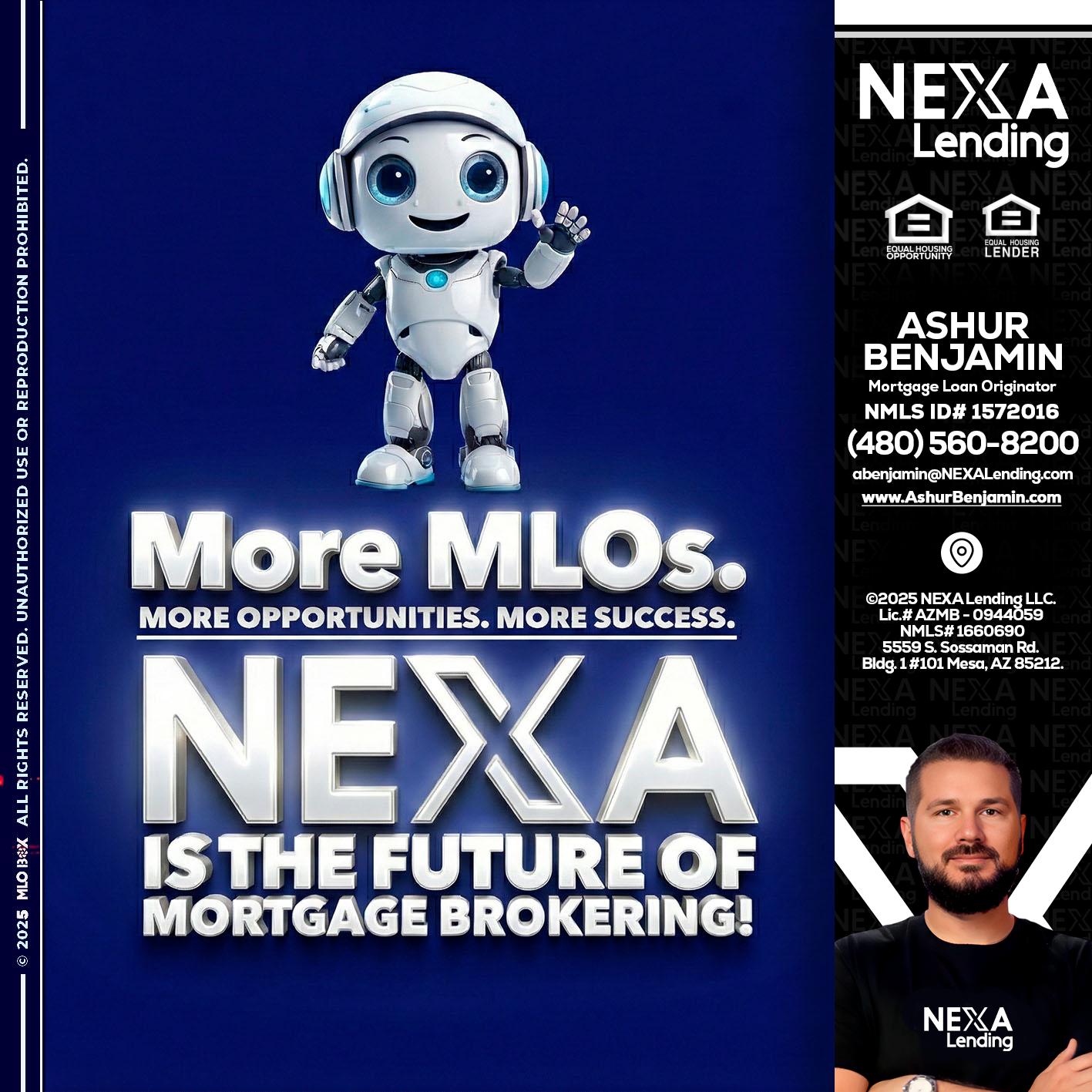 MORE MLOs - Ashur Benjamin -Mortgage Loan Originator