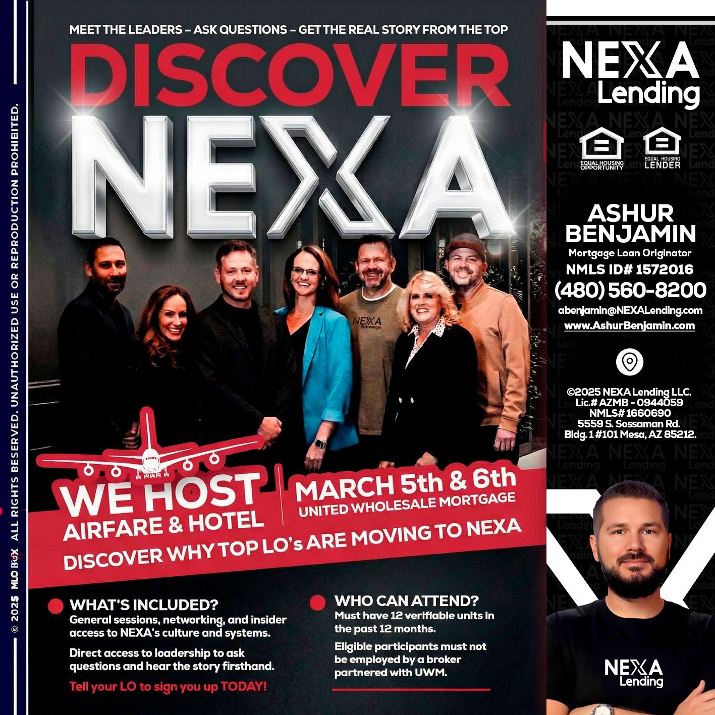 DISCOVER NEXA - Ashur Benjamin -Mortgage Loan Originator