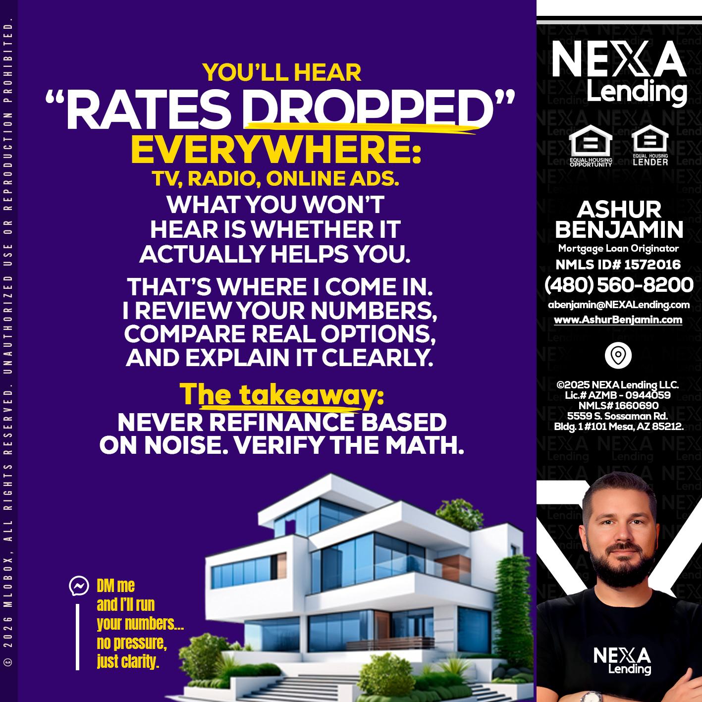 RATES DOPPED - Ashur Benjamin -Mortgage Loan Originator