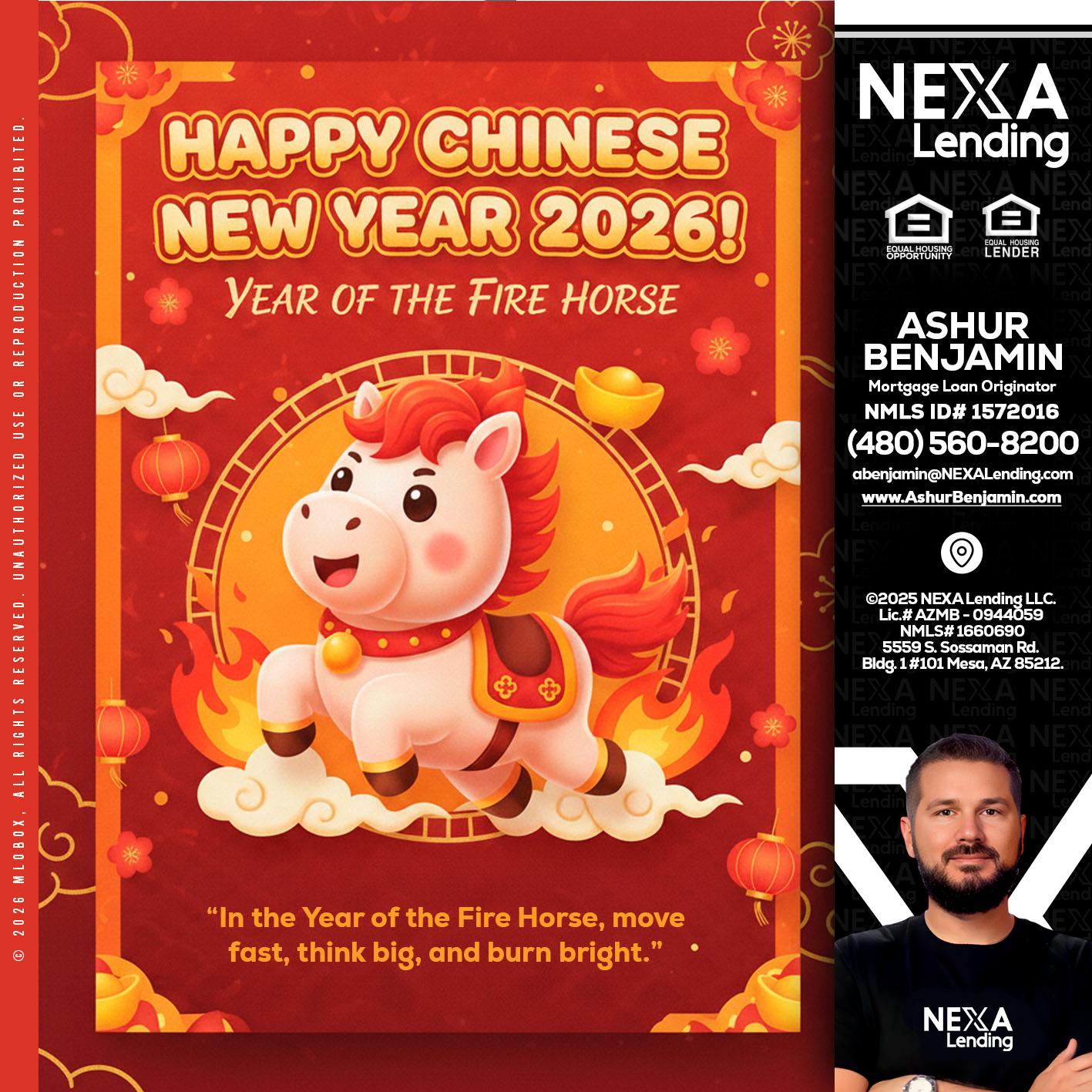happy Chinese new year - Ashur Benjamin -Mortgage Loan Originator