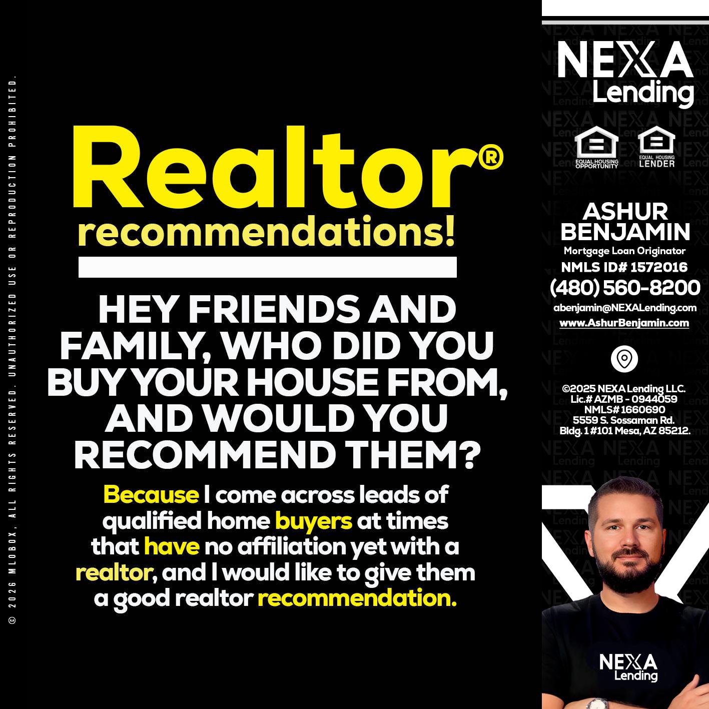 REALTOR - Ashur Benjamin -Mortgage Loan Originator