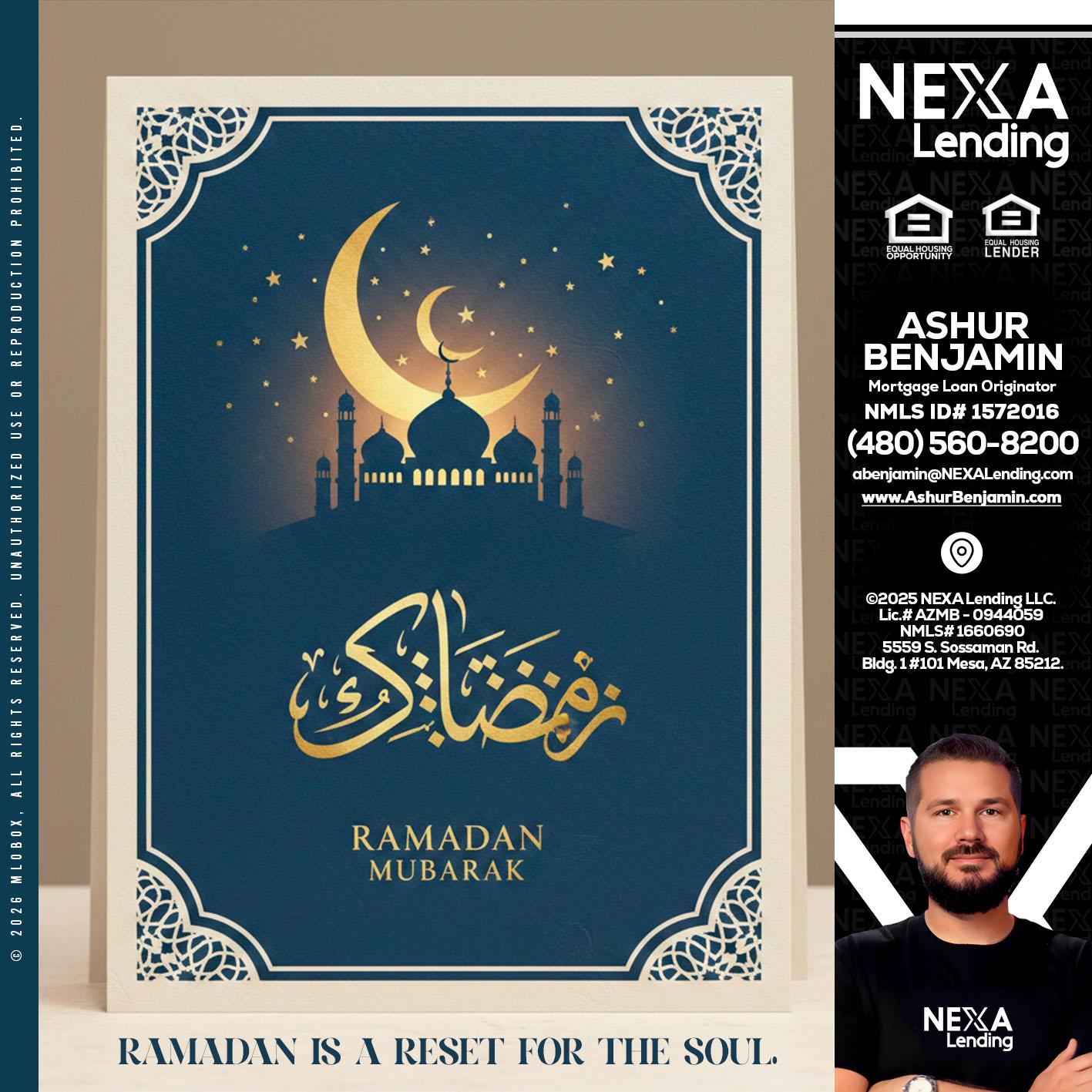 HAPPY RAMADAN - Ashur Benjamin -Mortgage Loan Originator