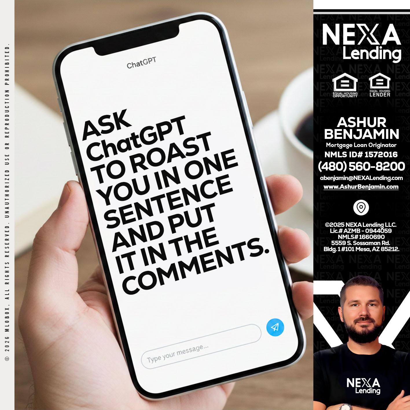 ask chatgpt - Ashur Benjamin -Mortgage Loan Originator