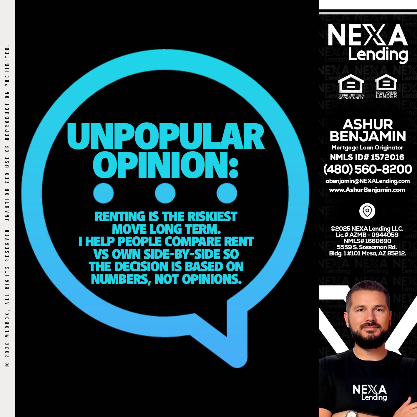unpopular opinion - Ashur Benjamin -Mortgage Loan Originator