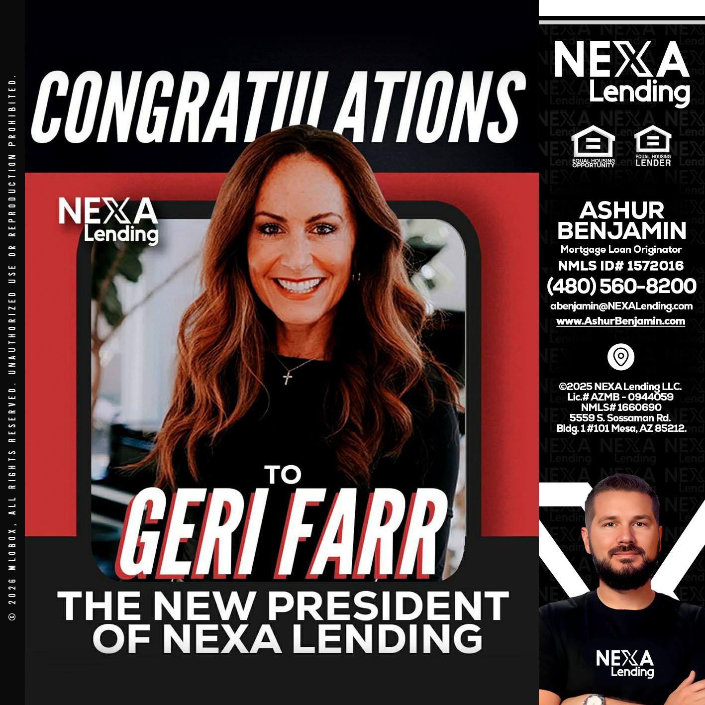 CONGRATULATIONS - Ashur Benjamin -Mortgage Loan Originator