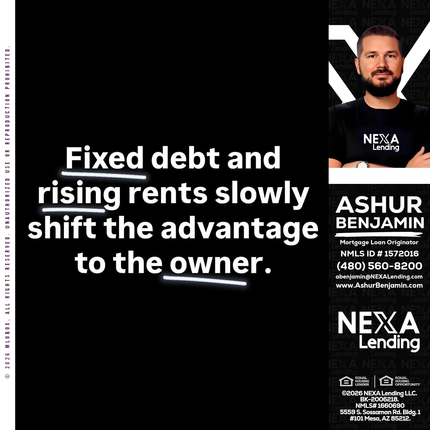 FIXED DEBT - Ashur Benjamin -Mortgage Loan Originator