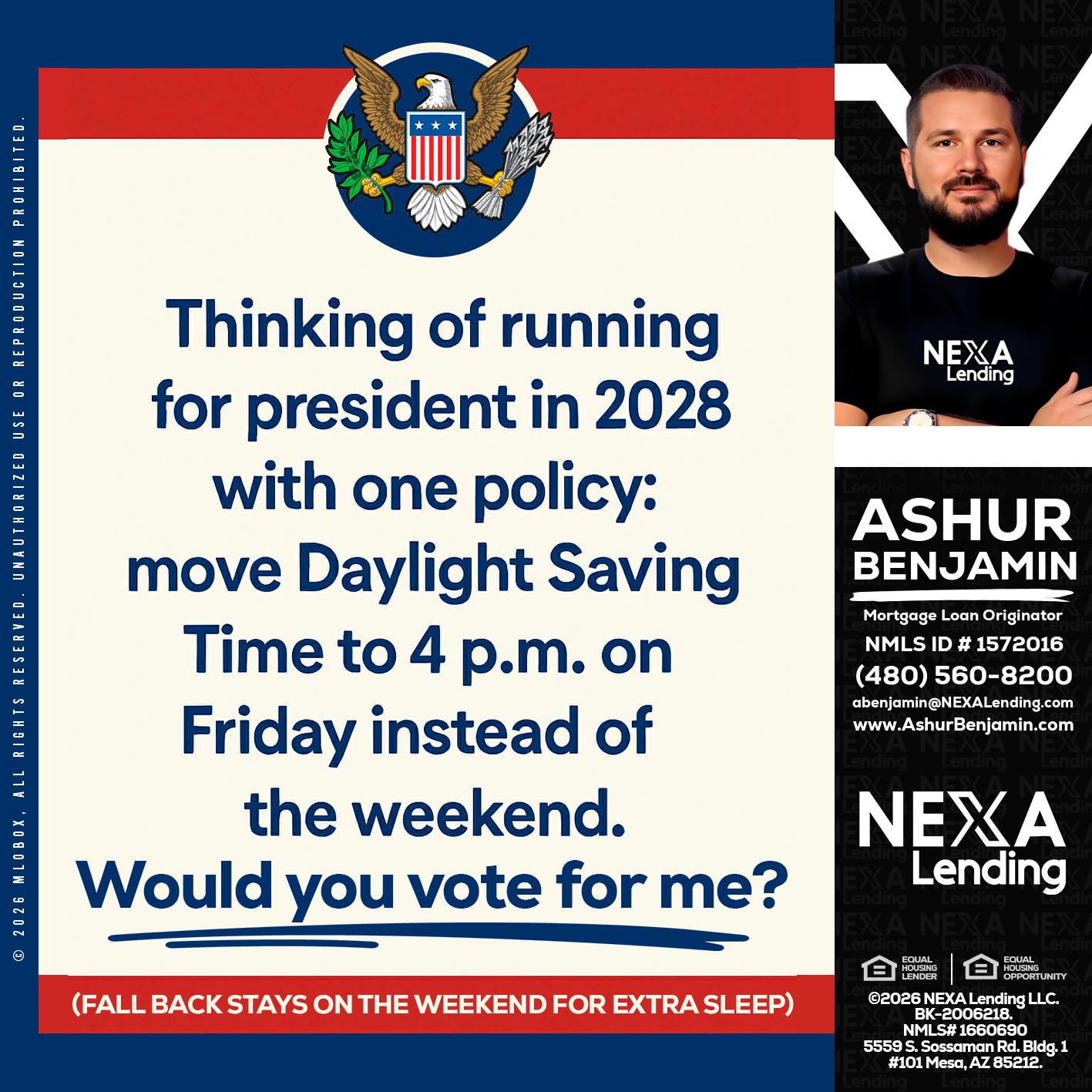 THINKING OF RUNING - Ashur Benjamin -Mortgage Loan Originator