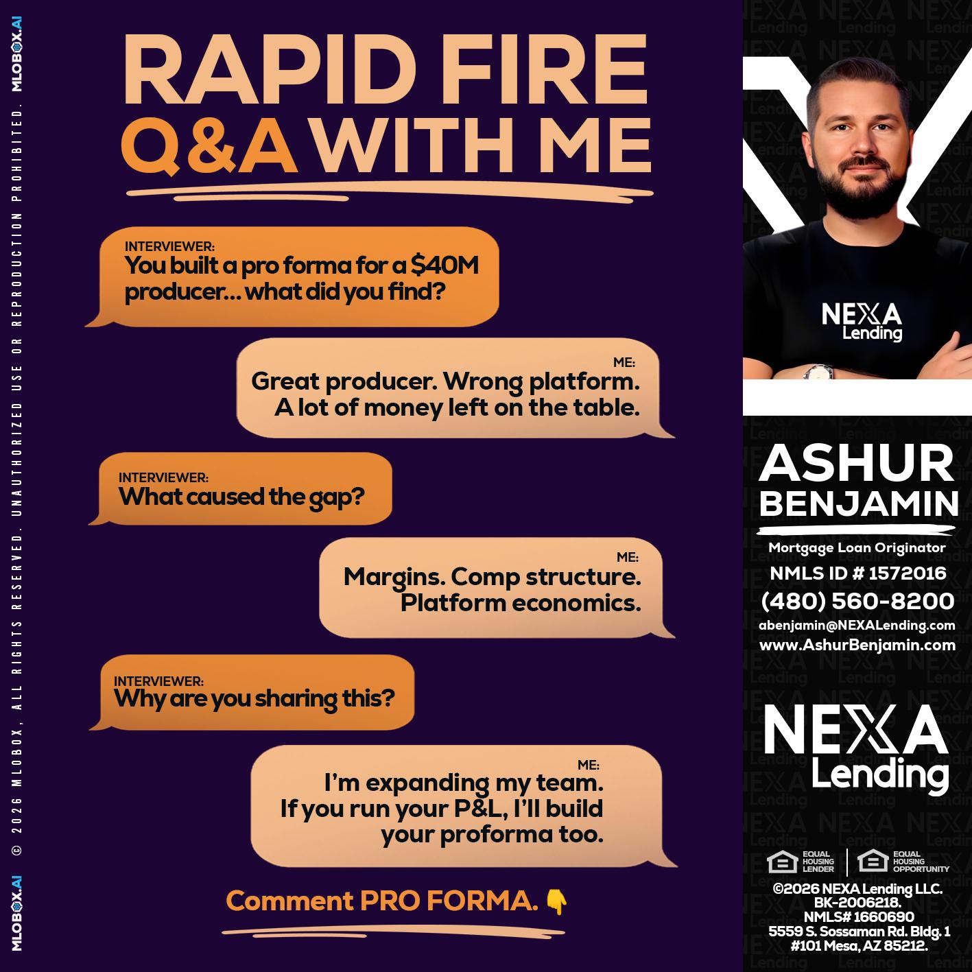 RAPID FIRE - Ashur Benjamin -Mortgage Loan Originator