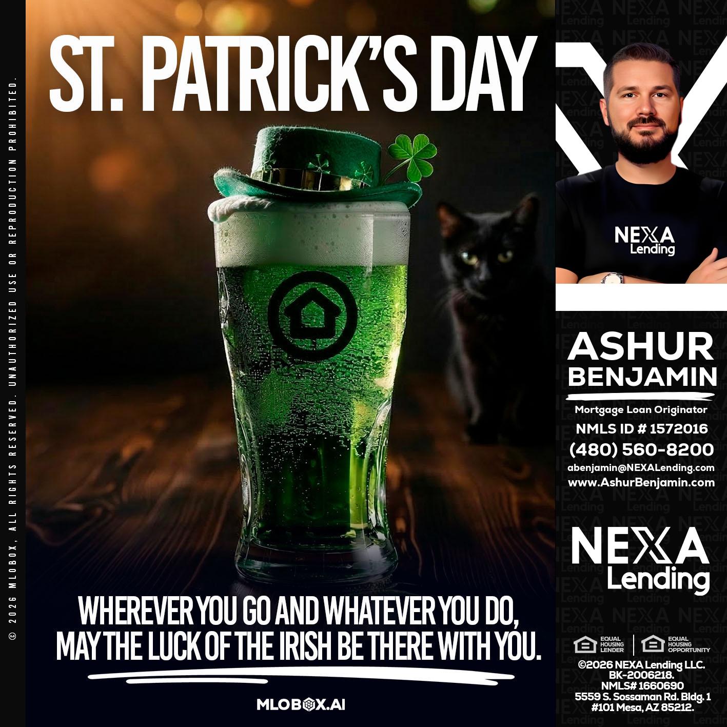 st. Patricks day - Ashur Benjamin -Mortgage Loan Originator