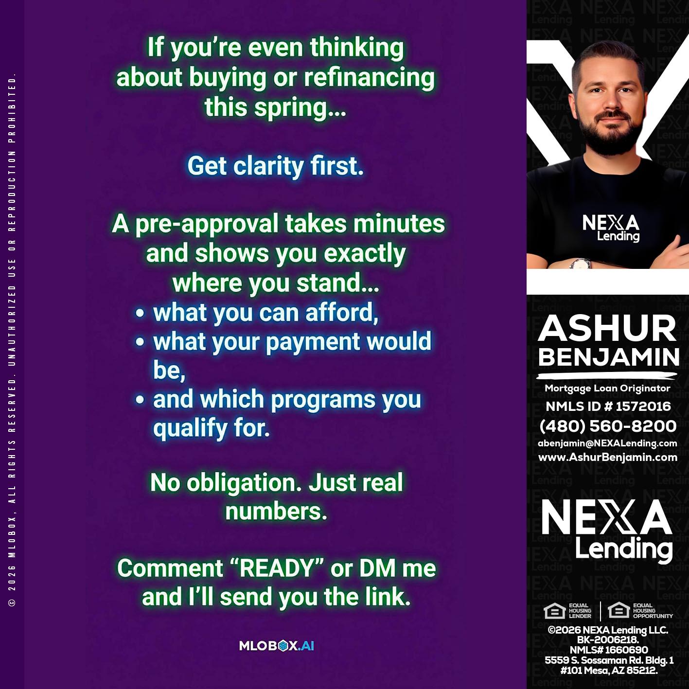 IF YOU THINKING - Ashur Benjamin -Mortgage Loan Originator