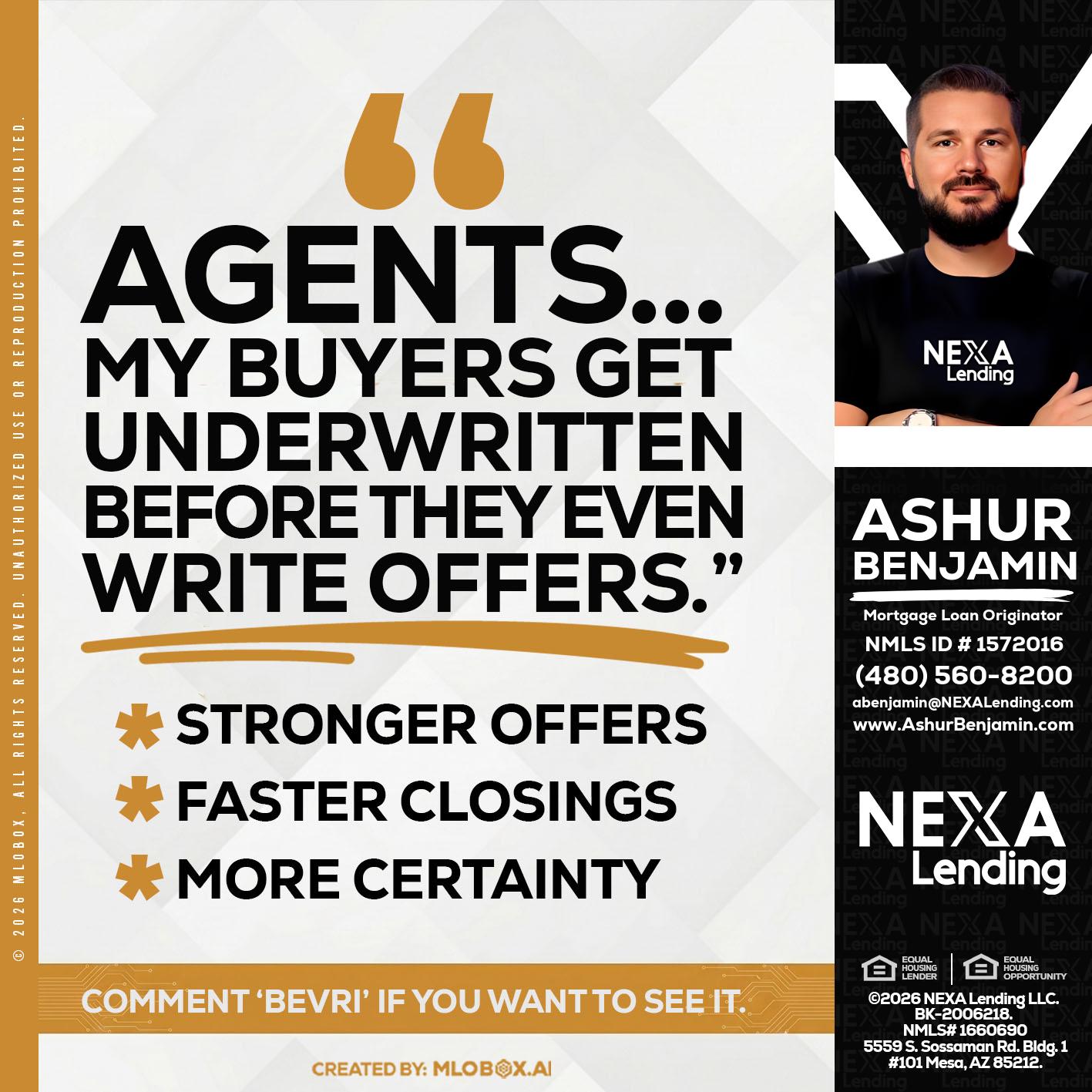 agents - Ashur Benjamin -Mortgage Loan Originator
