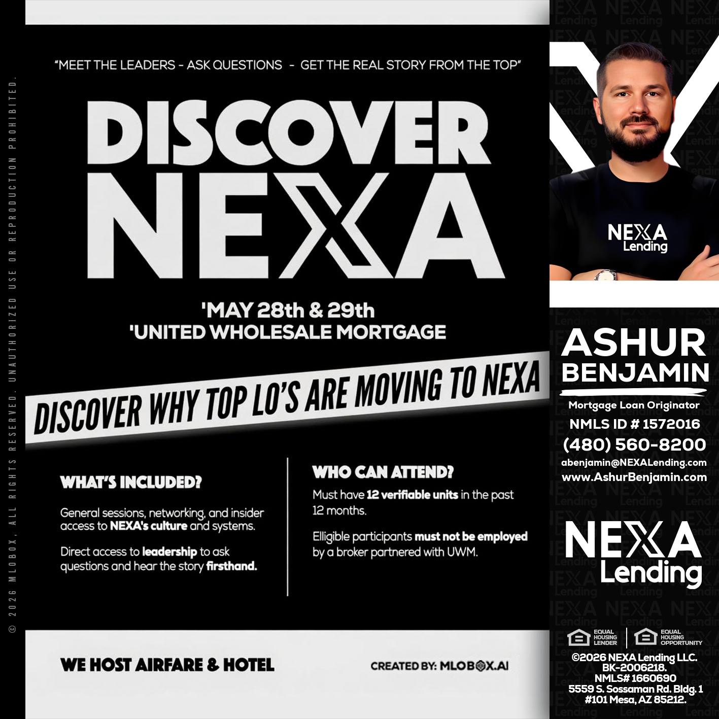 DISCOVER NEXA - Ashur Benjamin -Mortgage Loan Originator