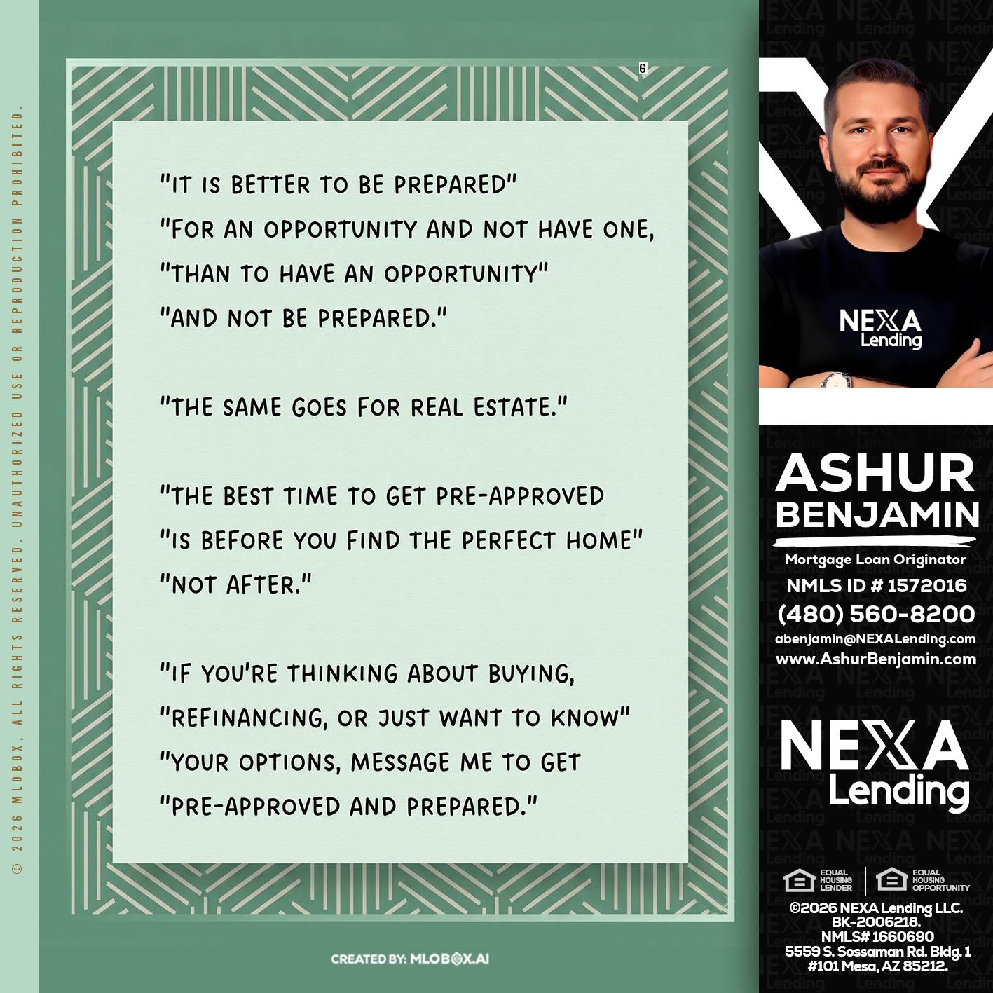 its better - Ashur Benjamin -Mortgage Loan Originator