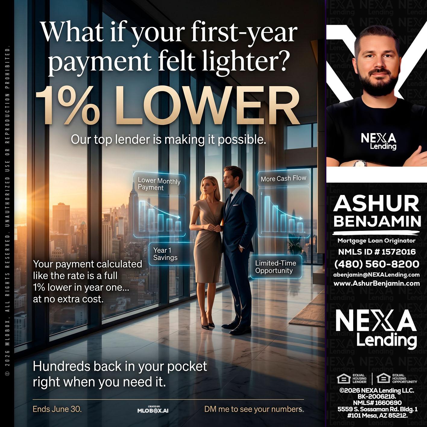 1% LOWER - Ashur Benjamin -Mortgage Loan Originator