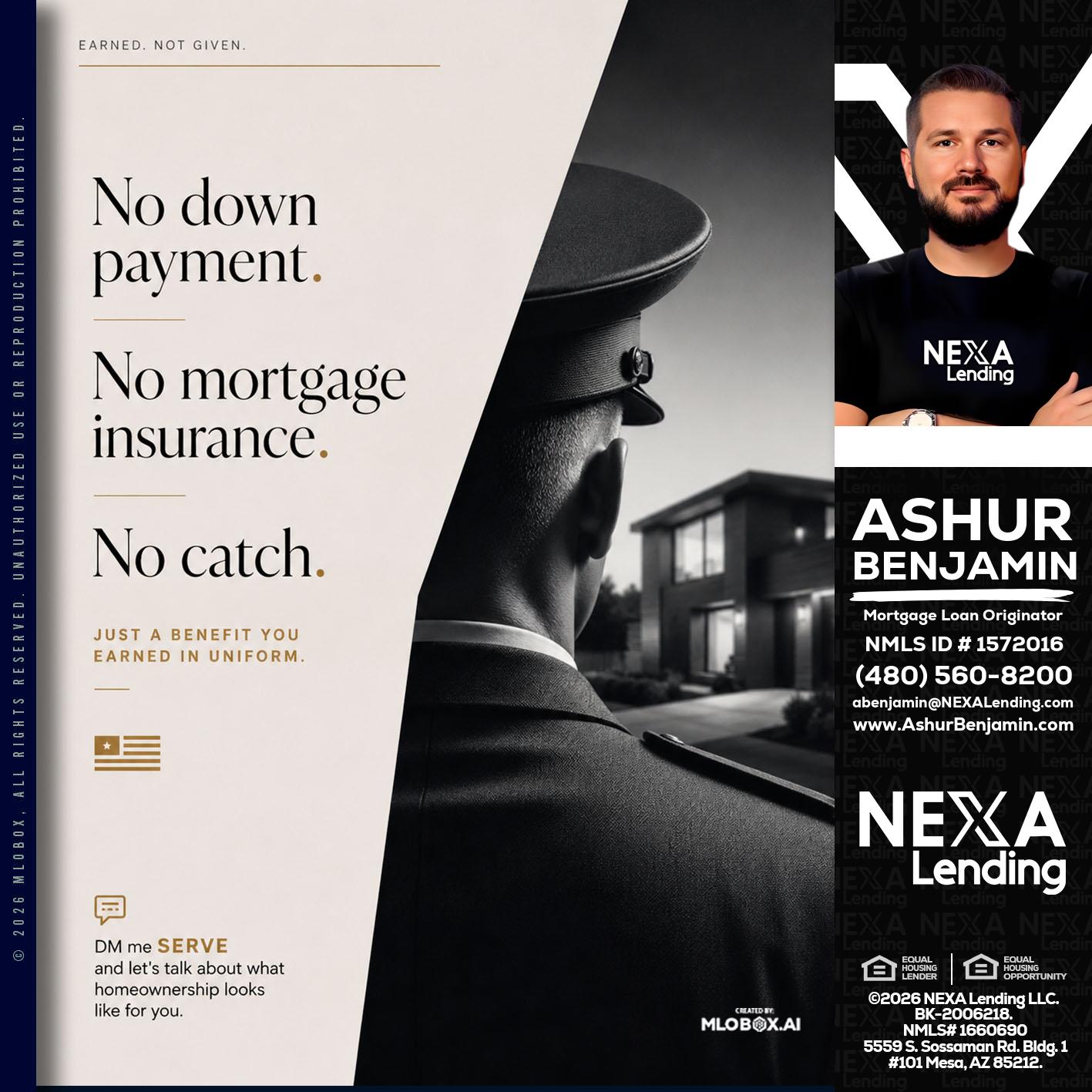 NO DOWN PAYMENT - Ashur Benjamin -Mortgage Loan Originator