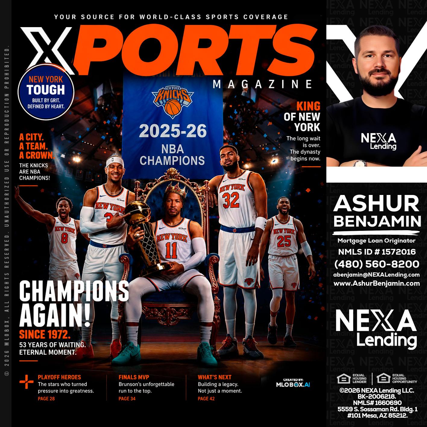 XPORTS MAGAZINE - Ashur Benjamin -Mortgage Loan Originator