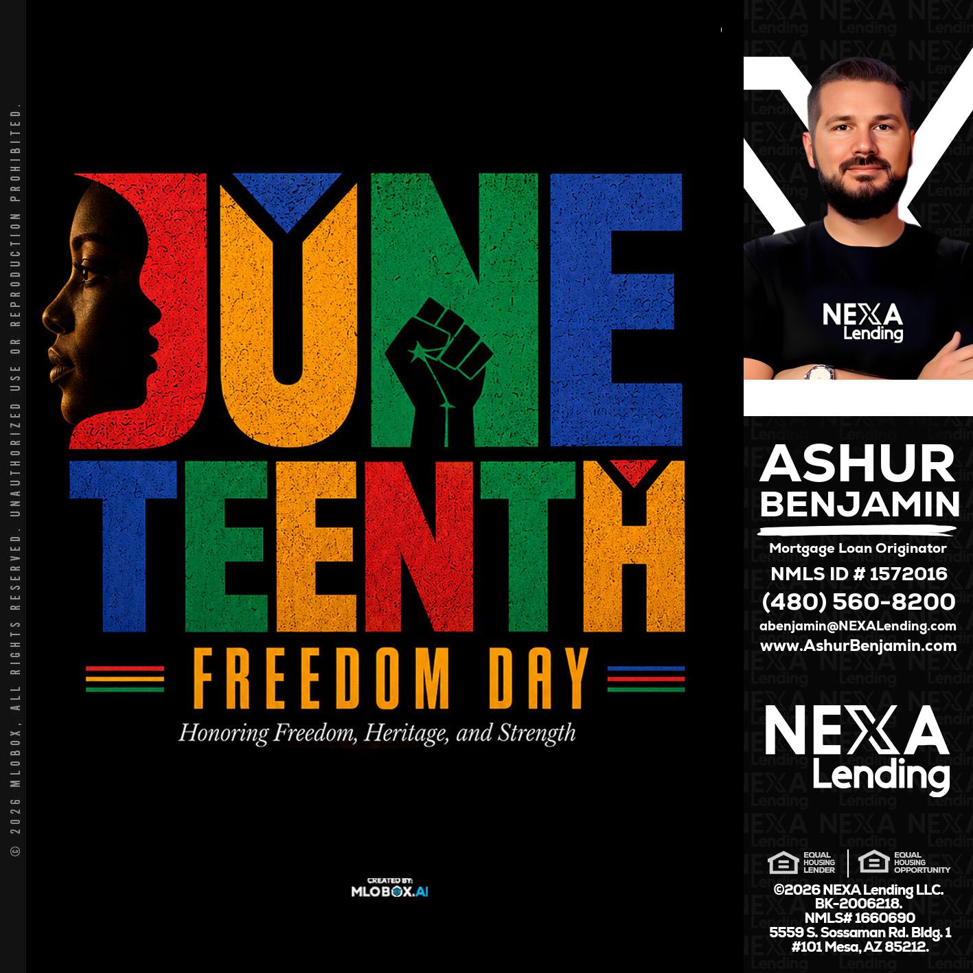 Juneteenth - Ashur Benjamin -Mortgage Loan Originator