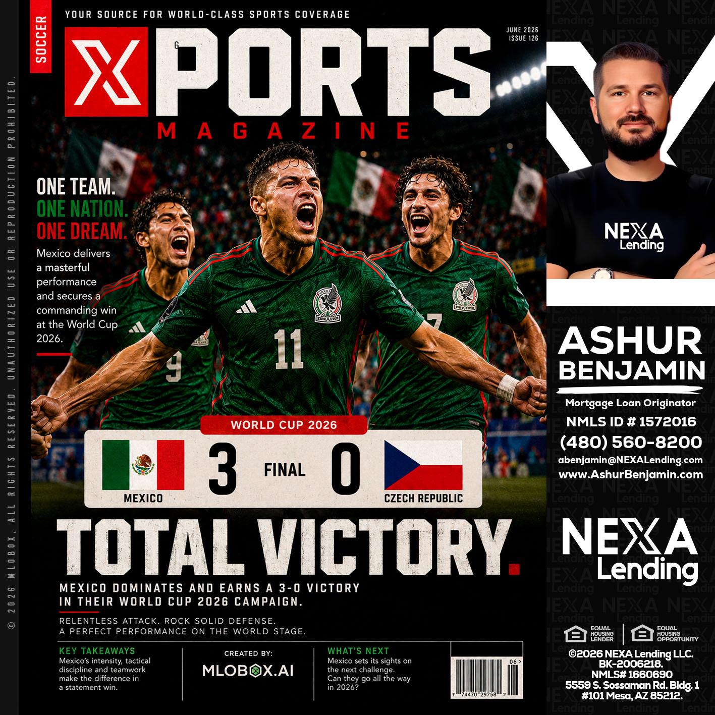 World Cup 2026 MEX 1-0 CZECH - Ashur Benjamin -Mortgage Loan Originator