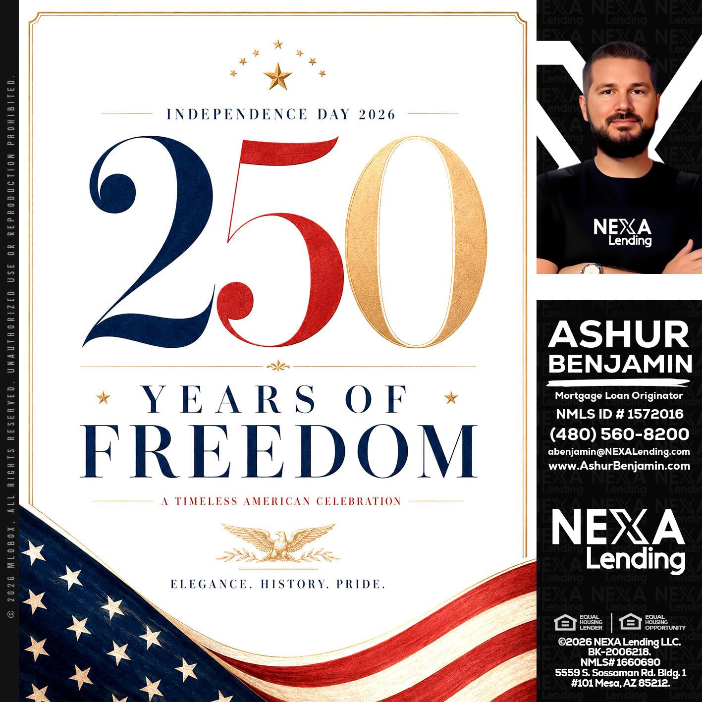 250 YEARS - Ashur Benjamin -Mortgage Loan Originator