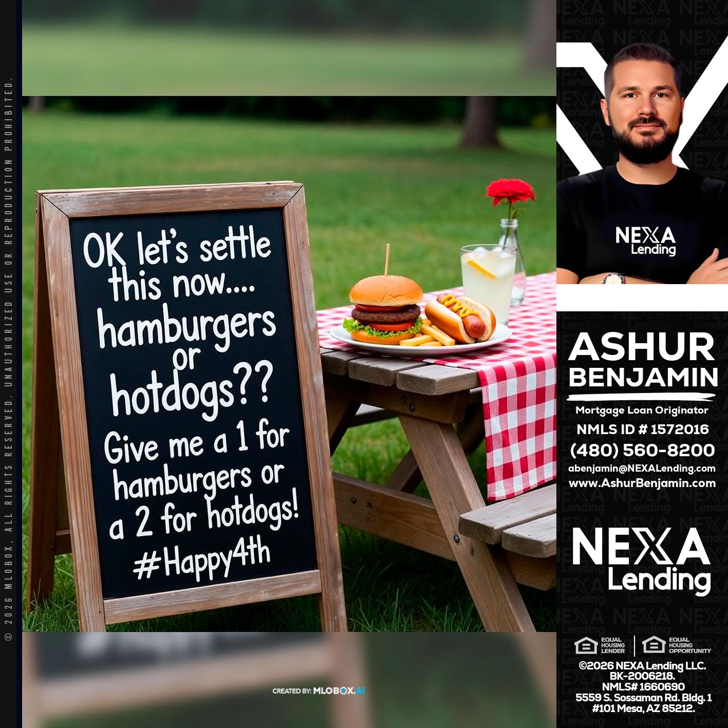 let settle this - Ashur Benjamin -Mortgage Loan Originator