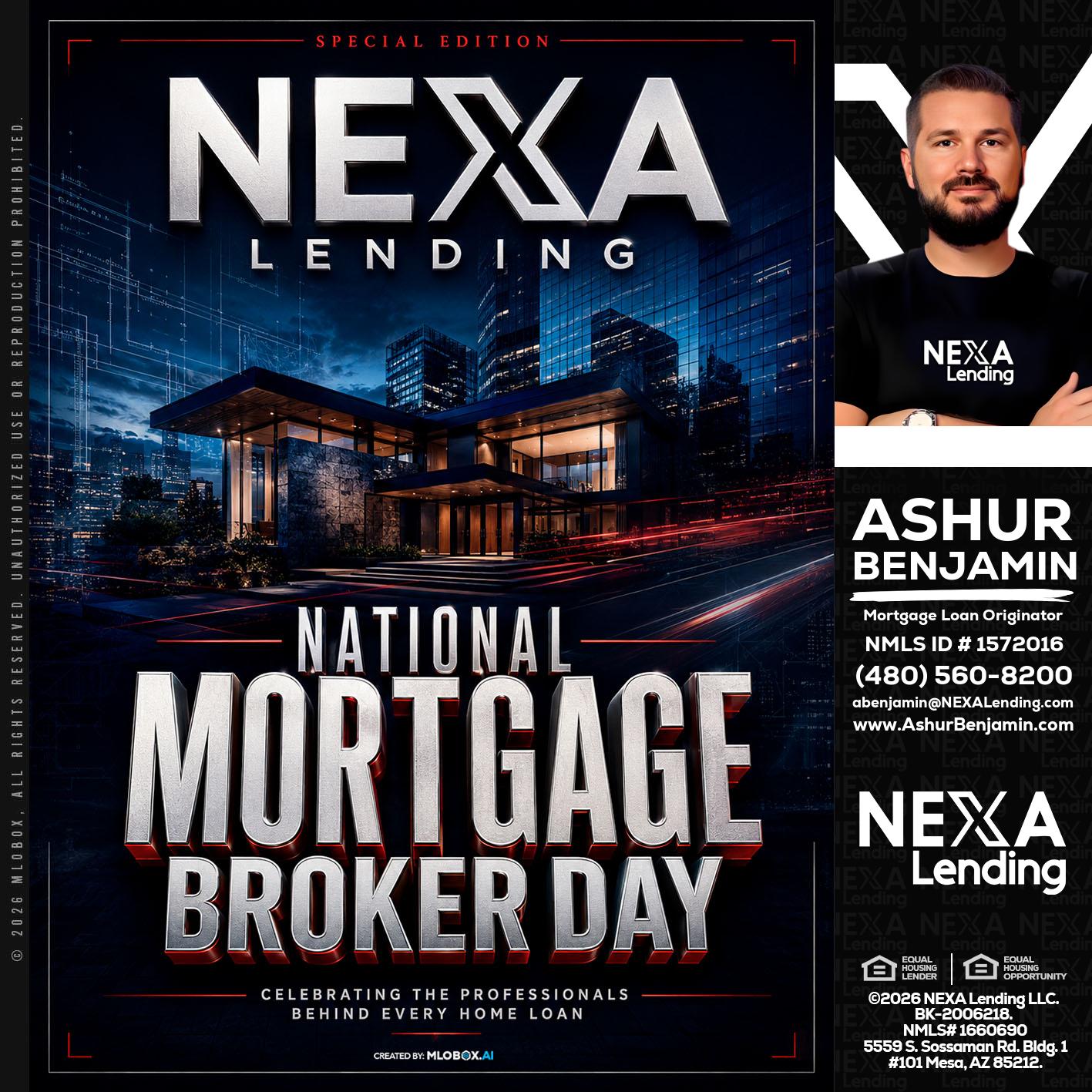 NATIONAL MORTGAGE BROKER DAY - Ashur Benjamin -Mortgage Loan Originator