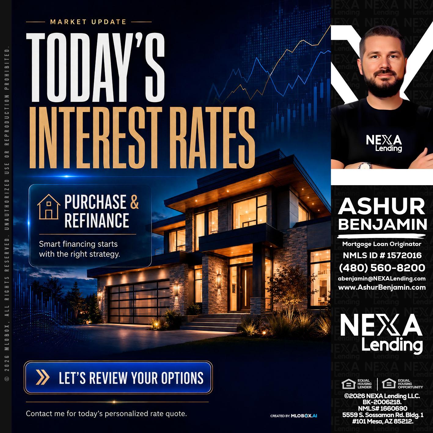 TODAYS RATES - Ashur Benjamin -Mortgage Loan Originator