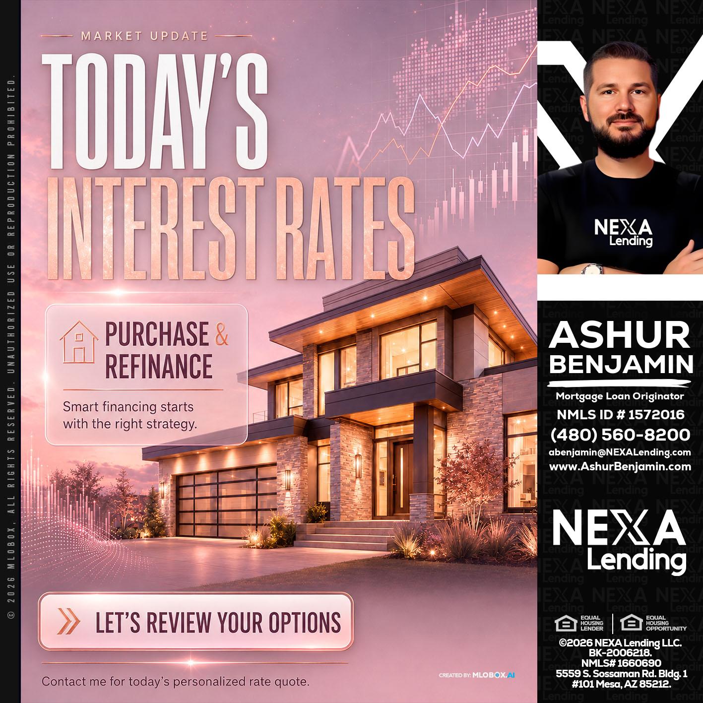 todays interest rates - Ashur Benjamin -Mortgage Loan Originator