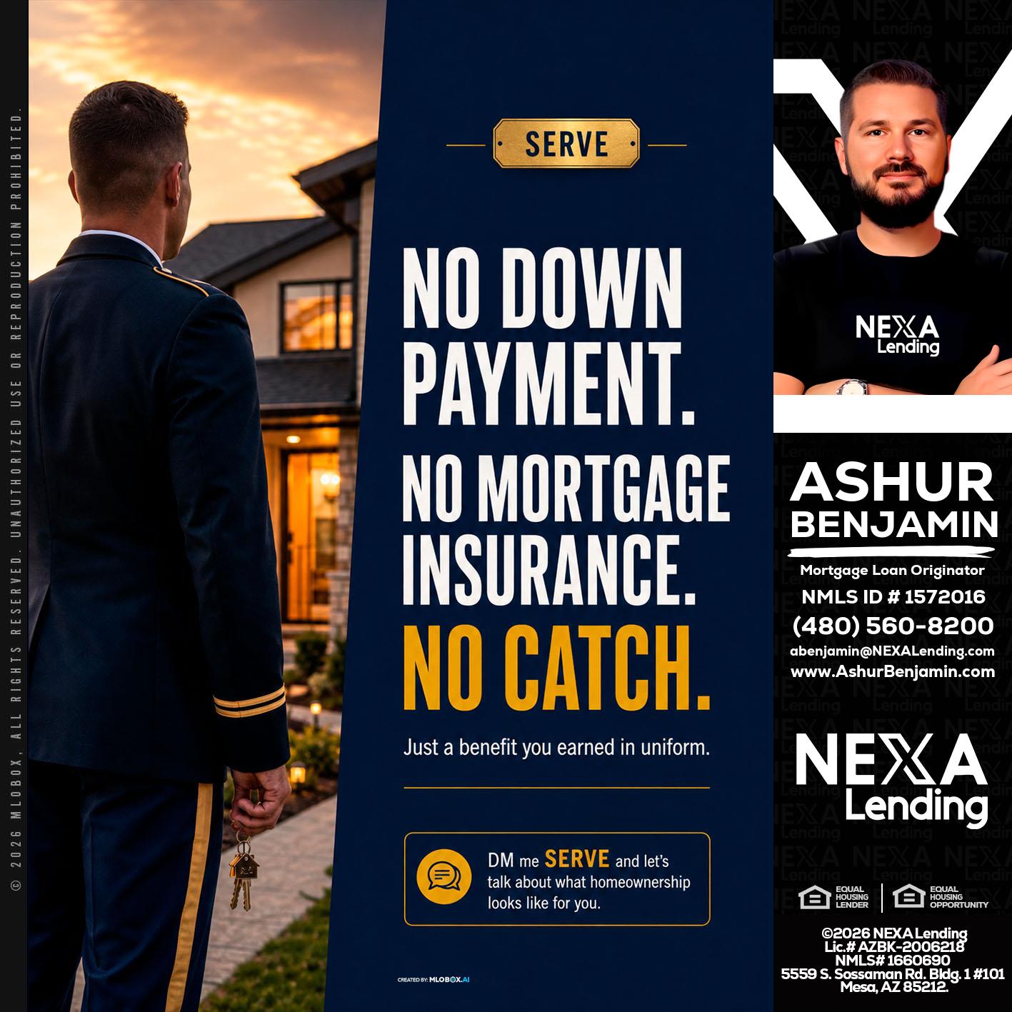 NO DOWN PAYMENT - Ashur Benjamin -Mortgage Loan Originator