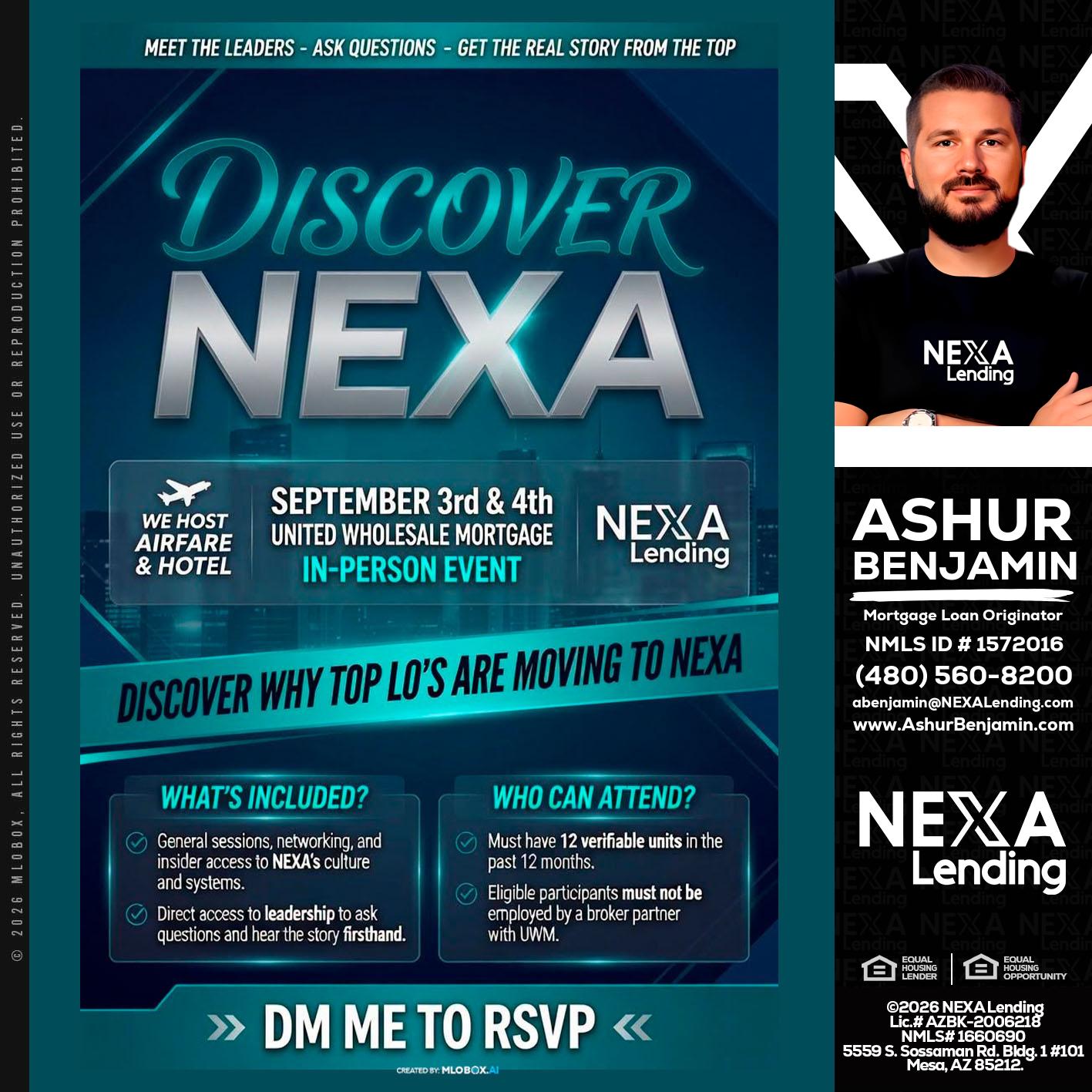 DISCOVER NEXA - Ashur Benjamin -Mortgage Loan Originator