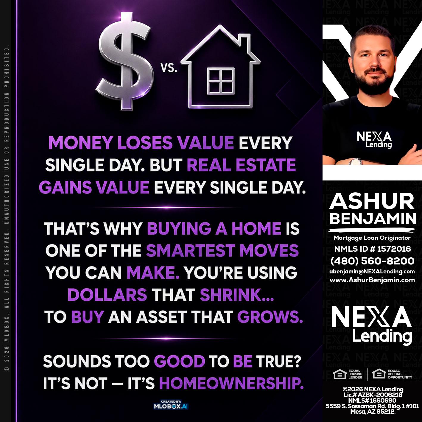 MONEY LOSES - Ashur Benjamin -Mortgage Loan Originator