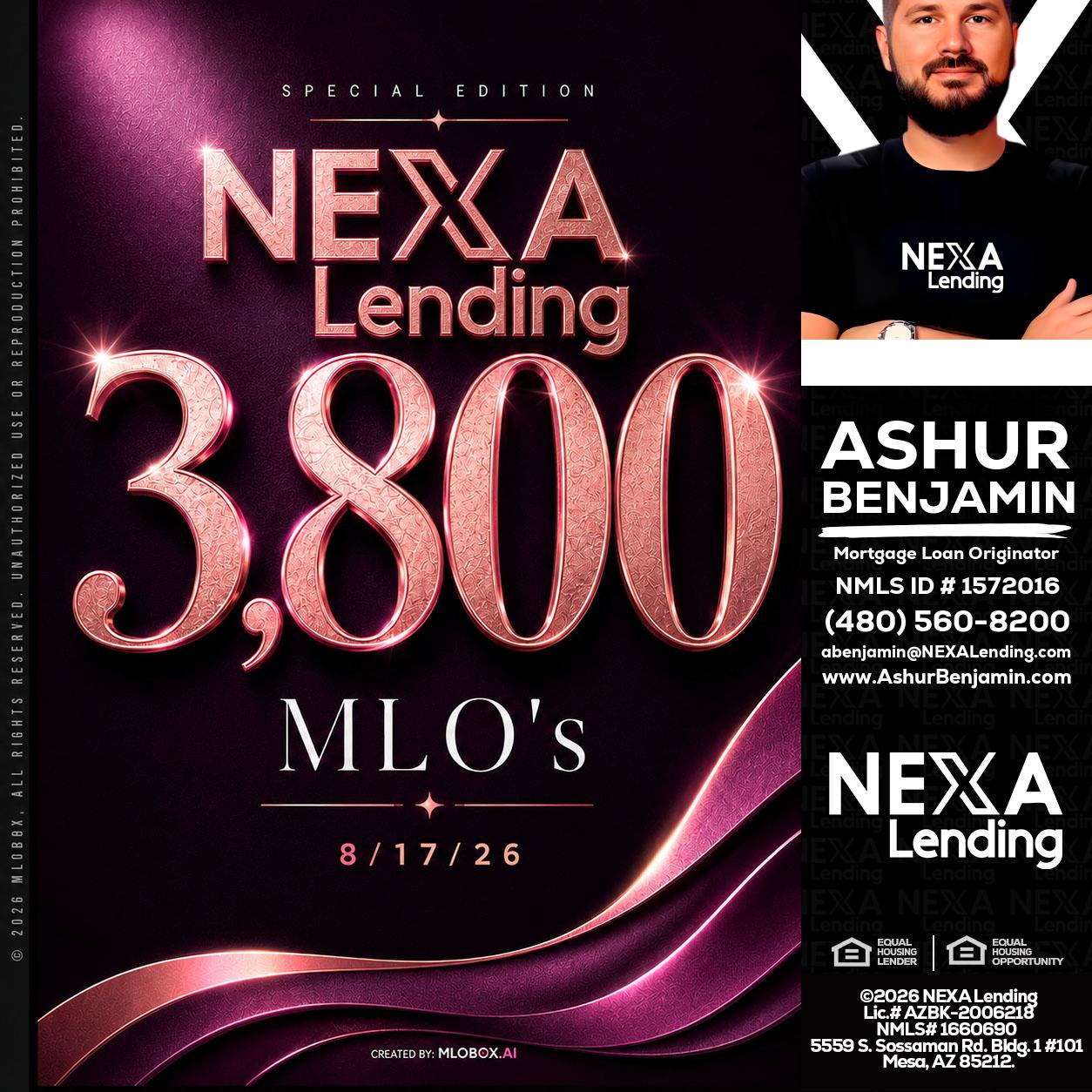 3800 MLOs - Ashur Benjamin -Mortgage Loan Originator