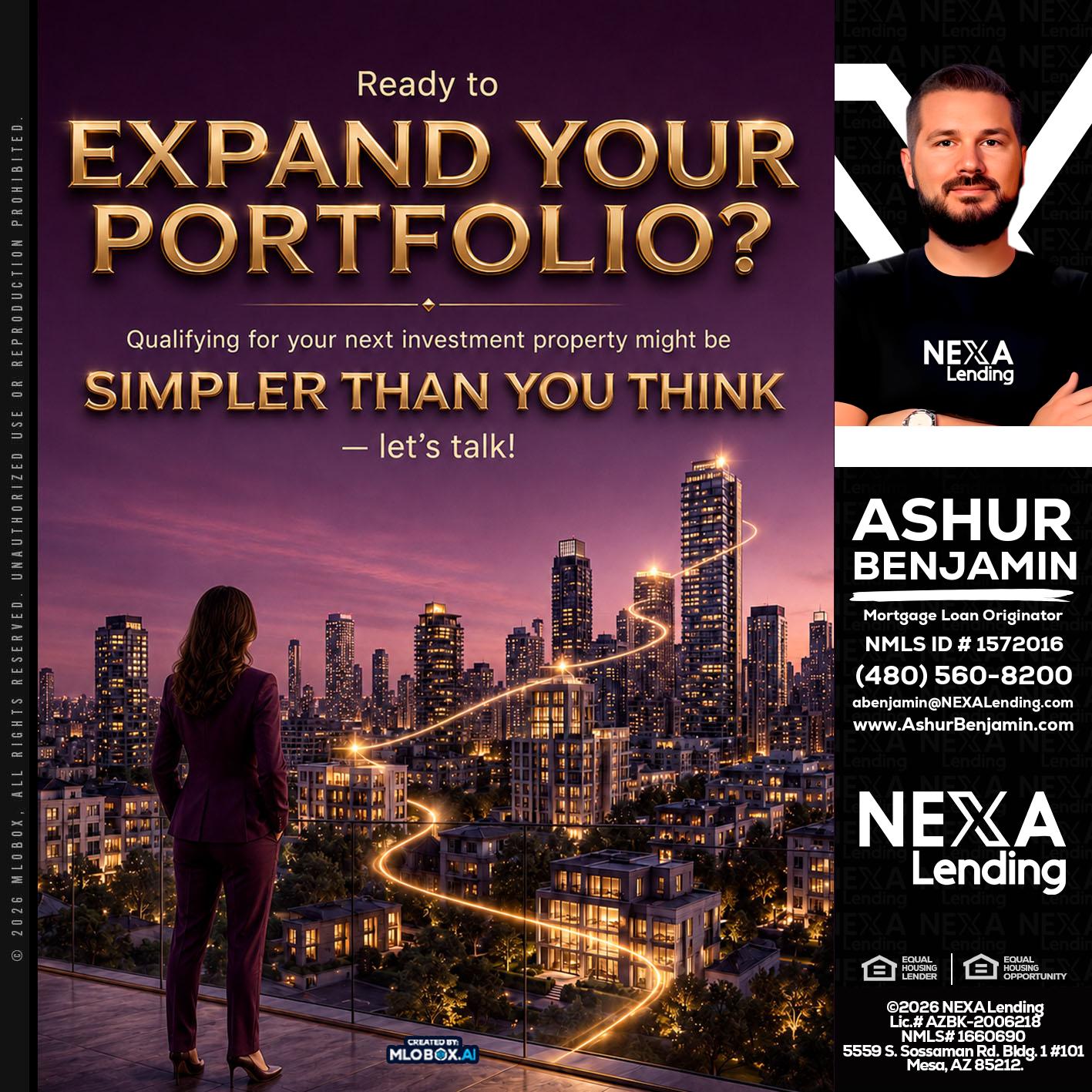 EXPAND YOUR PORTFOLIO - Ashur Benjamin -Mortgage Loan Originator